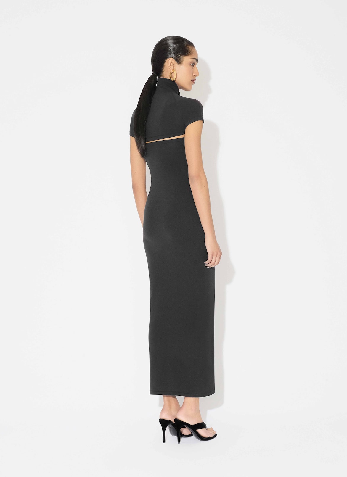 SECOND-SKIN KNIT CUT-OUT DRESS ALAÏA BLACK SECOND-SKIN KNIT CUT-OUT DRESS